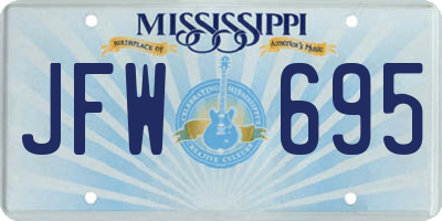 MS license plate JFW695