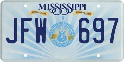 MS license plate JFW697
