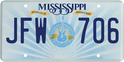 MS license plate JFW706