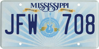 MS license plate JFW708
