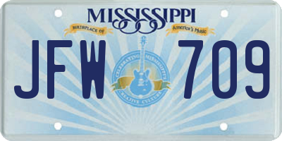 MS license plate JFW709