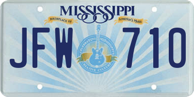 MS license plate JFW710