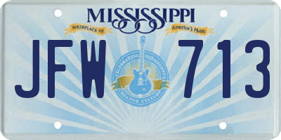 MS license plate JFW713