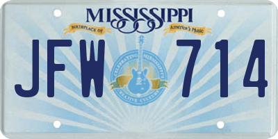MS license plate JFW714