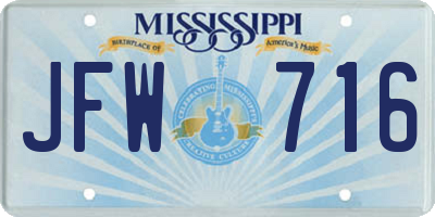 MS license plate JFW716