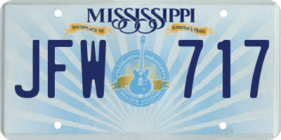 MS license plate JFW717