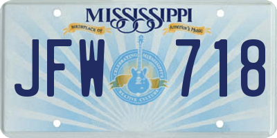 MS license plate JFW718