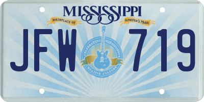 MS license plate JFW719