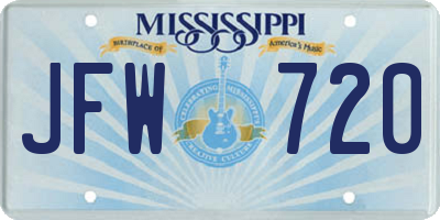MS license plate JFW720