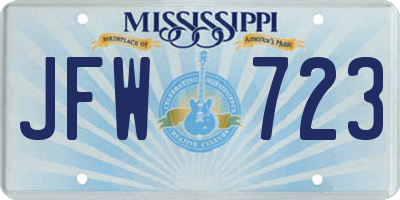 MS license plate JFW723
