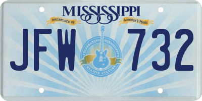 MS license plate JFW732