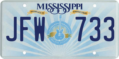 MS license plate JFW733
