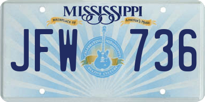 MS license plate JFW736