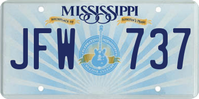 MS license plate JFW737