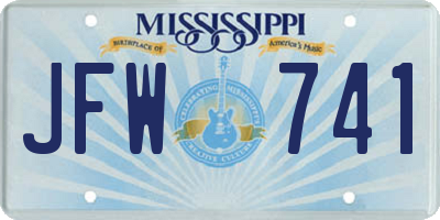MS license plate JFW741