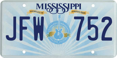 MS license plate JFW752