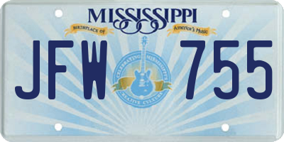 MS license plate JFW755