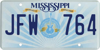 MS license plate JFW764