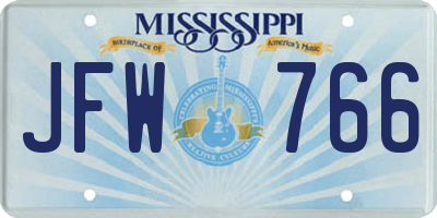 MS license plate JFW766