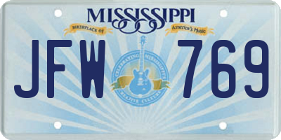 MS license plate JFW769