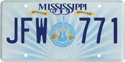 MS license plate JFW771