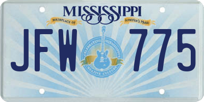 MS license plate JFW775