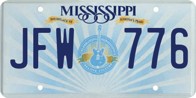 MS license plate JFW776