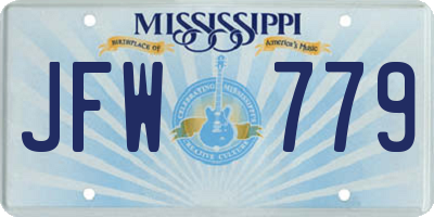 MS license plate JFW779