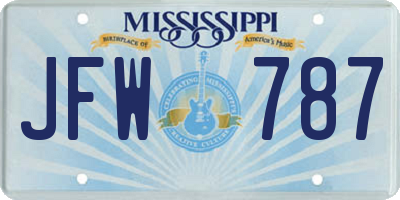MS license plate JFW787