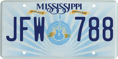 MS license plate JFW788