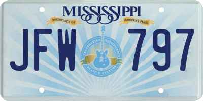 MS license plate JFW797