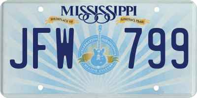 MS license plate JFW799