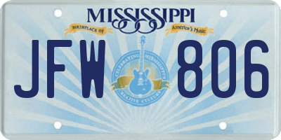 MS license plate JFW806