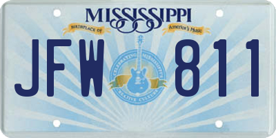 MS license plate JFW811