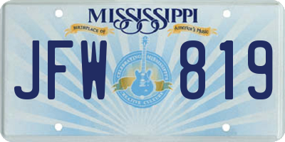 MS license plate JFW819