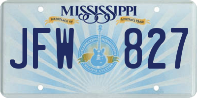 MS license plate JFW827