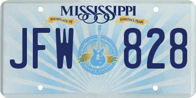 MS license plate JFW828