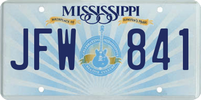 MS license plate JFW841