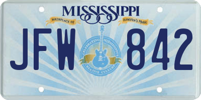 MS license plate JFW842