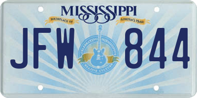 MS license plate JFW844