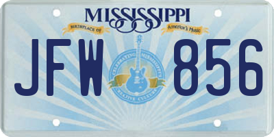 MS license plate JFW856
