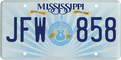 MS license plate JFW858