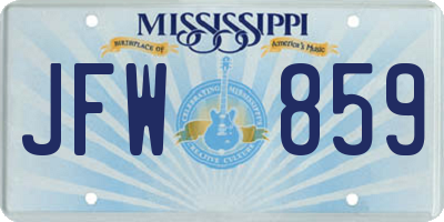 MS license plate JFW859