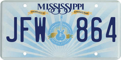 MS license plate JFW864