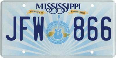 MS license plate JFW866