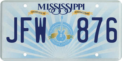 MS license plate JFW876