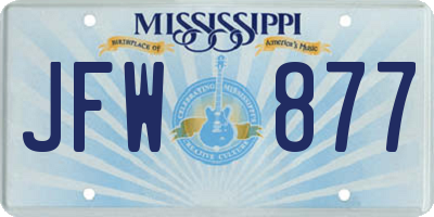 MS license plate JFW877