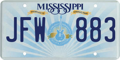 MS license plate JFW883