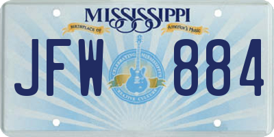MS license plate JFW884