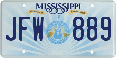 MS license plate JFW889